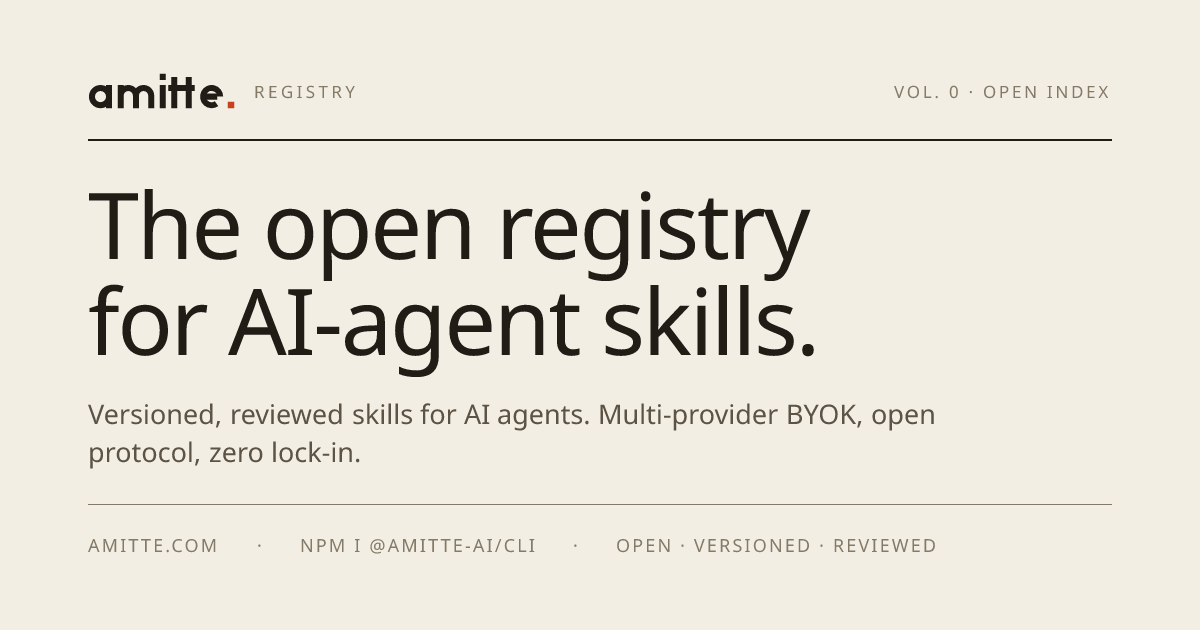 I built Amitte, an open marketplace for AI agent skills, agents and MCP servers. Looking for honest 